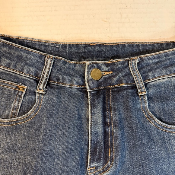 WIND OF CNOUY Denim Jeans Women's M Embroidered Logo Straight Leg - Picture 6 of 16